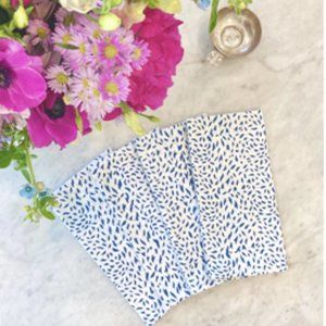 NEW India Amory Blue Spot Dinner Napkins, set of 4